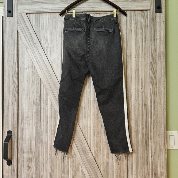 MOTHER Insider Striped Crop Step-Hem Fray Jeans in Guilty Racer - Picture 10 of 13